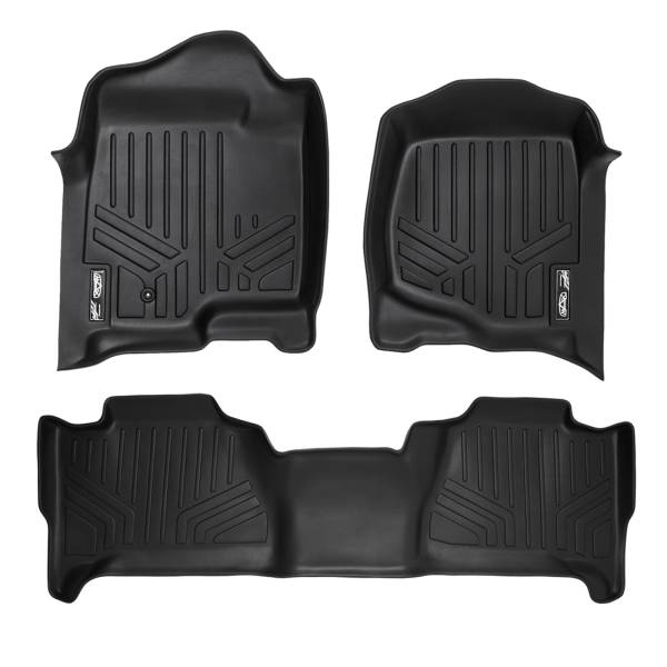 Maxliner USA - MAXLINER Custom Fit Floor Mats 2 Row Liner Set Black for 2007-2014 Cadillac Escalade (No Hybrid Models)