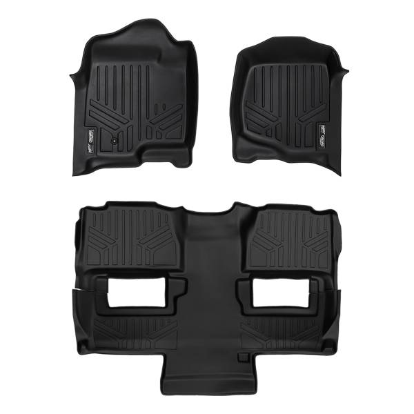 Maxliner USA - MAXLINER Custom Fit Floor Mats 2 Row Liner Set Black for 2011-2014 Tahoe / Yukon (with 2nd Row Bucket Seats)