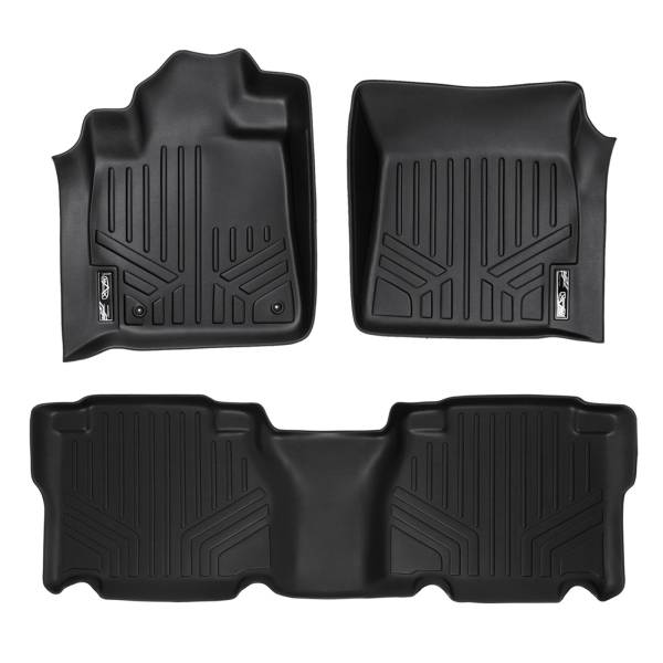 Maxliner USA - MAXLINER Custom Fit Floor Mats 2 Row Liner Set Black for 2007-2011 Toyota Tundra CrewMax Cab