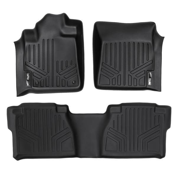 Maxliner USA - MAXLINER Custom Fit Floor Mats 2 Row Liner Set Black for 2007-2011 Toyota Tundra Double Cab