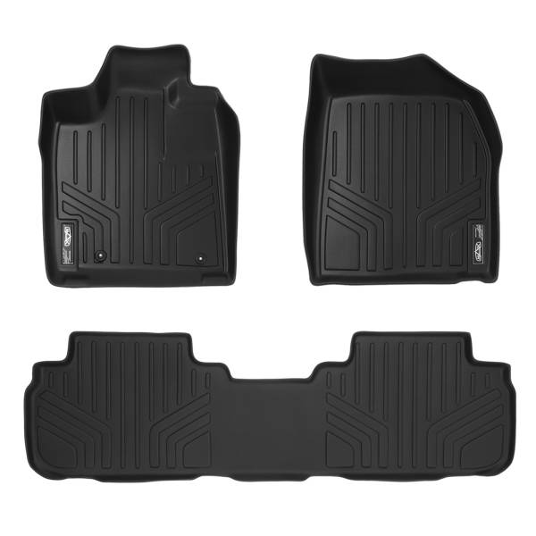 Maxliner USA - MAXLINER Custom Fit Floor Mats 2 Row Liner Set Black for 2008-2013 Toyota Highlander Hybrid Only