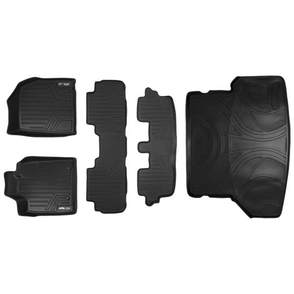 Maxliner USA - MAXLINER Custom Fit Floor Mats 3 Rows and Cargo Liner Set Black for 2008-2013 Toyota Highlander Hybrid Only