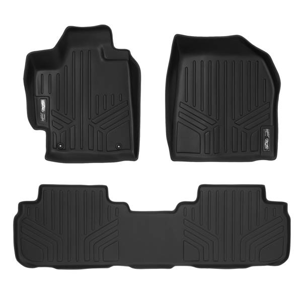 Maxliner USA - MAXLINER Custom Fit Floor Mats 2 Row Liner Set Black for 2008-2013 Toyota Highlander Non Hybrid