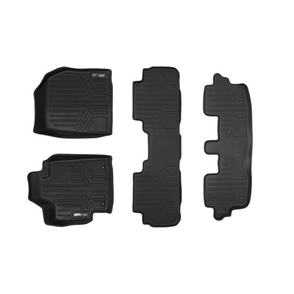 Maxliner USA - MAXLINER Custom Fit Floor Mats 3 Row Liner Set Black for 2008-2013 Toyota Highlander Non Hybrid