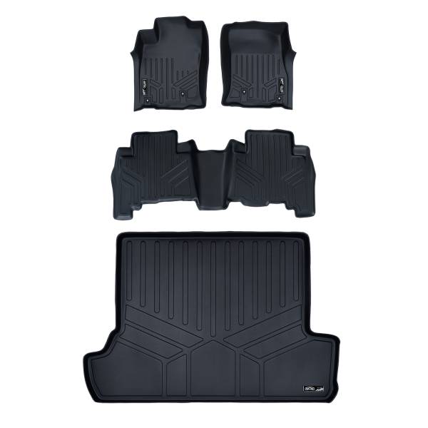 Maxliner USA - MAXLINER Floor Mats and Cargo Liner Behind 2nd Row Set Black for 2010-2012 Toyota 4Runner 7 Passenger with 3rd Row Seats