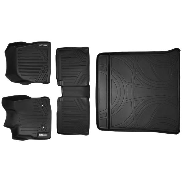 Maxliner USA - MAXLINER Custom Fit Floor Mats 2 Rows and Cargo Liner Set Black for 2010-2011 Equinox / Terrain (Dual Front Floor Hooks)