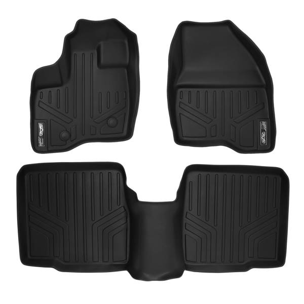 Maxliner USA - MAXLINER Custom Fit Floor Mats 2 Row Liner Set Black for 2011-2014 Ford Explorer without 2nd Row Center Console