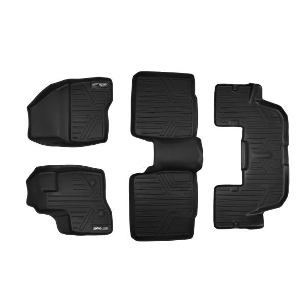 Maxliner USA - MAXLINER Custom Fit Floor Mats 3 Row Liner Set Black for 2011-2014 Ford Explorer without 2nd Row Center Console