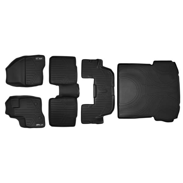 Maxliner USA - MAXLINER Floor Mats 3 Rows and Cargo Liner Behind 2nd Row Set Black for 2011-2014 Explorer without 2nd Row Center Console