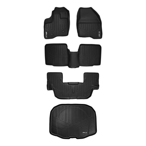 Maxliner USA - MAXLINER Floor Mats 3 Rows and Cargo Liner Behind 3rd Row Set Black for 2011-2014 Explorer without 2nd Row Center Console