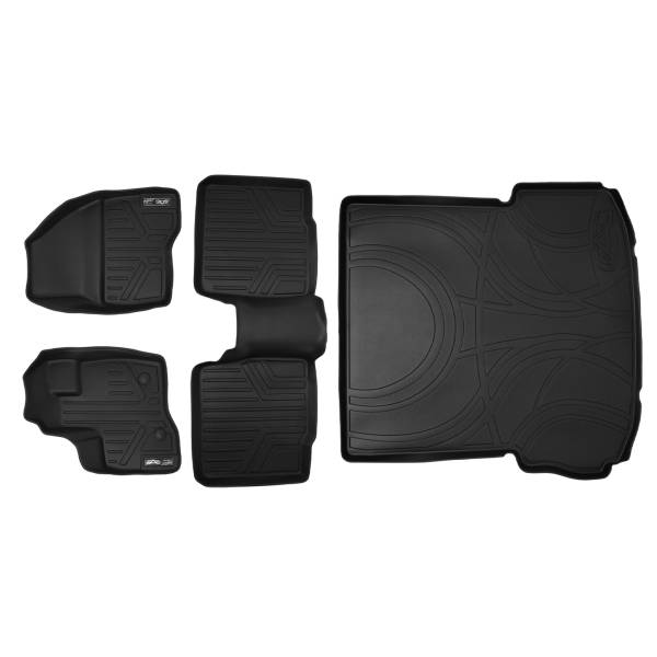Maxliner USA - MAXLINER Floor Mats 2 Rows and Cargo Liner Behind 2nd Row Black for 2011-2014 Ford Explorer without 2nd Row Center Console