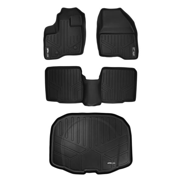 Maxliner USA - MAXLINER Floor Mats 2 Rows and Cargo Liner Behind 3rd Row Set Black for 2011-2014 Explorer without 2nd Row Center Console