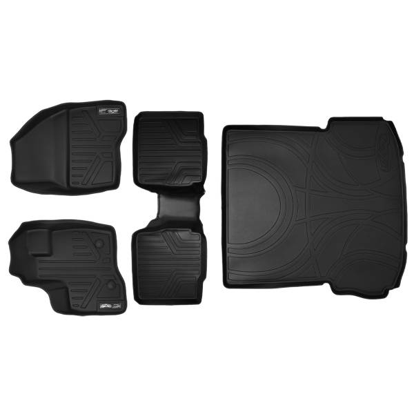 Maxliner USA - MAXLINER Floor Mats 2 Rows and Cargo Liner Behind 2nd Row Set Black for 2011-2014 Ford Explorer with 2nd Row Center Console