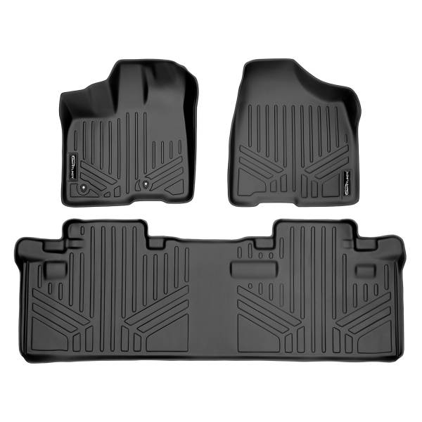 Maxliner USA - MAXLINER Custom Fit Floor Mats 2 Row Liner Set Black for 2011-2012 Toyota Sienna 8 Passenger Model