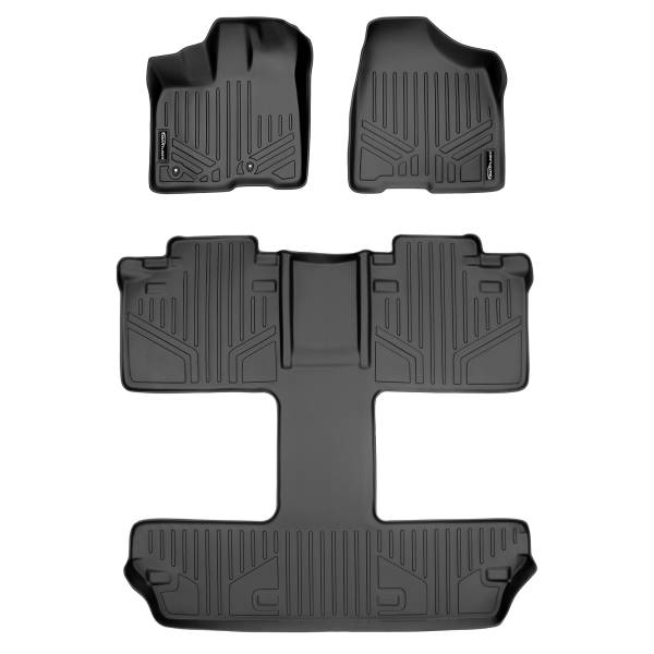 Maxliner USA - MAXLINER Custom Fit Floor Mats 3 Row Liner Set Black for 2011-2012 Toyota Sienna 7 Passenger Model