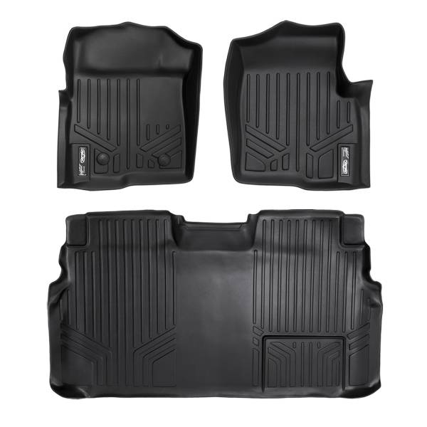 Maxliner USA - MAXLINER Custom Fit Floor Mats 2 Row Liner Set Black for 2011-2014 Ford F-150 SuperCrew Cab