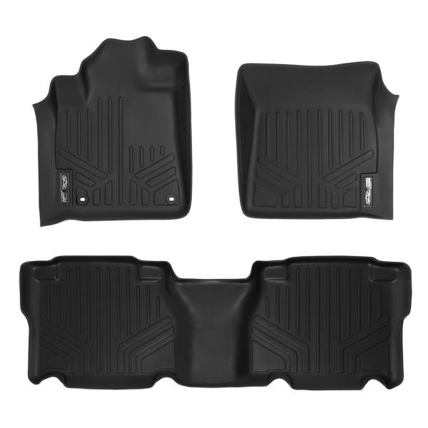 Maxliner USA - MAXLINER Custom Fit Floor Mats 2 Row Liner Set Black for 2012-2013 Toyota Tundra CrewMax Cab