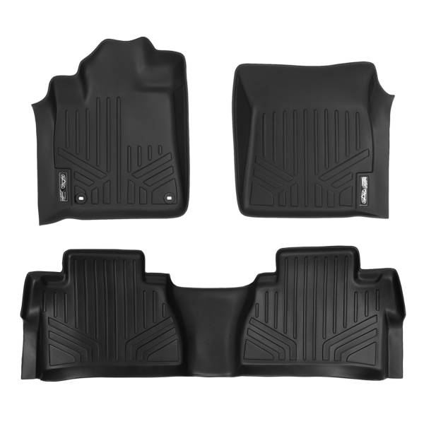 Maxliner USA - MAXLINER Custom Fit Floor Mats 2 Row Liner Set Black for 2014-2019 Toyota Tundra Double Cab or CrewMax Cab