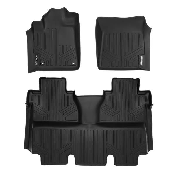 Maxliner USA - MAXLINER Custom Floor Mats 2 Row Liner Set Black for 2014-2019 Toyota Tundra CrewMax Cab (with Coverage Under 2nd Row Seat)