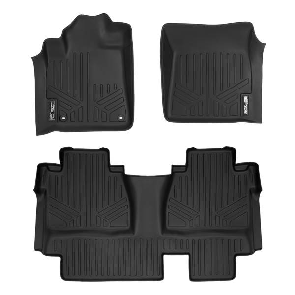 Maxliner USA - MAXLINER Custom Floor Mats 2 Row Liner Set Black for 2014-2019 Toyota Tundra Double Cab (with Coverage Under 2nd Row Seat)
