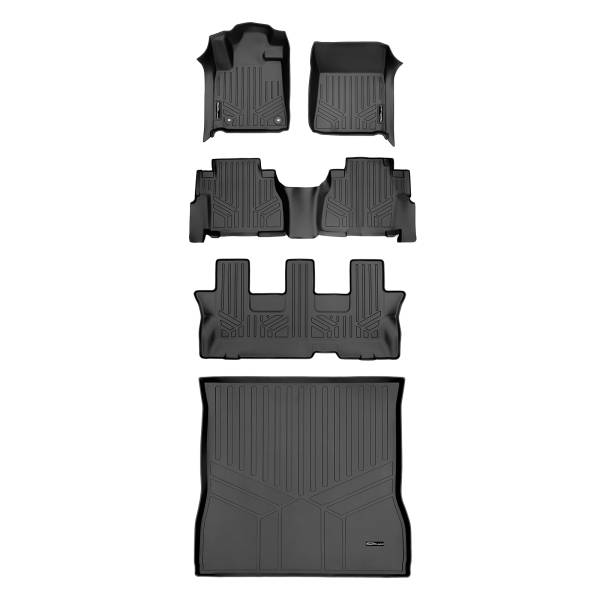 Maxliner USA - MAXLINER Custom Fit Floor Mats and Cargo Liner Behind 2nd Row Set Black for 2012-2019 Toyota Sequoia with 2nd Row Bench Seat