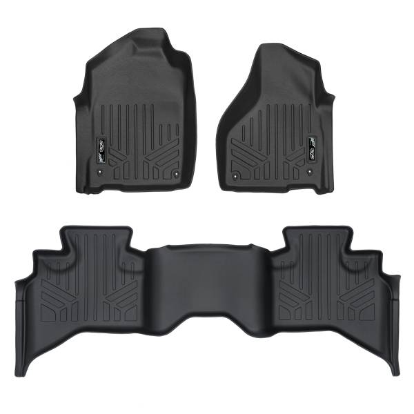 Maxliner USA - MAXLINER Custom Fit Floor Mats 2 Row Liner Set Black for 2012-2018 RAM 1500 Quad Cab