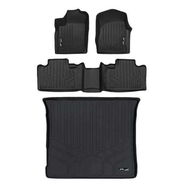 Maxliner USA - MAXLINER Floor Mats 2 Rows and Cargo Liner Set Black for 2013-2016 Jeep Grand Cherokee without 2nd Row Center Console