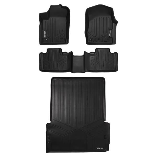 Maxliner USA - MAXLINER Floor Mats and Cargo Liner Behind 2nd Row for 2013-16 Durango with 1st Row Dual Floor Hooks and 2nd Row Bench Seat
