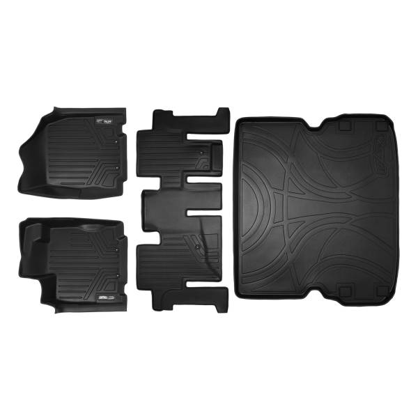 Maxliner USA - MAXLINER Floor Mats 2 Rows and Cargo Liner Behind 2nd Row Set Black for 2013-2019 Pathfinder / 2013 JX35 / 2014-2019 QX60