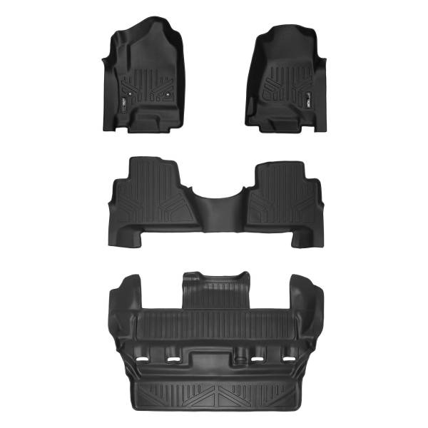 Maxliner USA - MAXLINER Custom Fit Floor Mats 3 Row Liner Set Black for 2015-2018 Cadillac Escalade