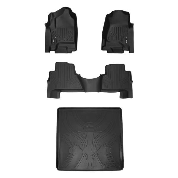 Maxliner USA - MAXLINER Custom Fit Floor Mats 2 Rows and Cargo Liner Behind 2nd Row Set Black for 2015-2018 Cadillac Escalade