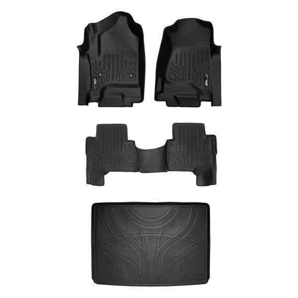 Maxliner USA - MAXLINER Custom Fit Floor Mats 2 Rows and Cargo Liner Behind 3rd Row Set Black for 2015-2018 Cadillac Escalade ESV