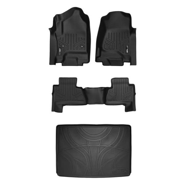 Maxliner USA - MAXLINER Floor Mats 2 Rows and Cargo Liner Behind 3rd Row Set for 2015-2019 Suburban / Yukon XL (with 2nd Row Bench Seat)