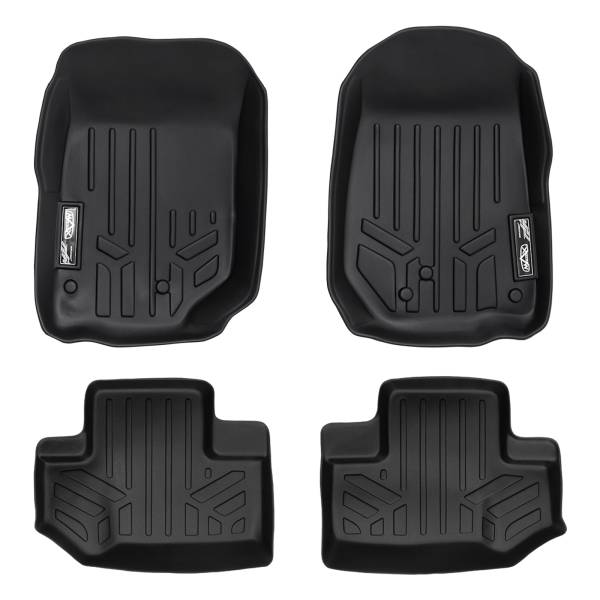 Maxliner USA - MAXLINER Custom Fit Floor Mats 2 Row Liner Set Black for 2011-2013 Jeep Wrangler 2-Door Models Only