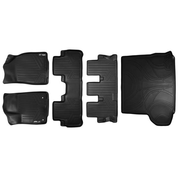 Maxliner USA - MAXLINER Floor Mats 3 Rows and Cargo Liner Behind 2nd Row Set Black for 2014-2019 Toyota Highlander with 2nd Row Bench Seat