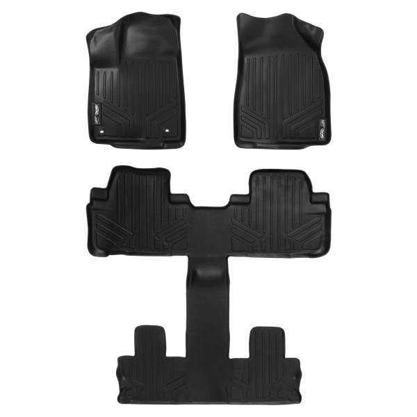 Maxliner USA - MAXLINER Floor Mats 3 Row Liner Set Black for 2014-2019 Toyota Highlander with 2nd Row Bucket Seats (No Hybrid Models)