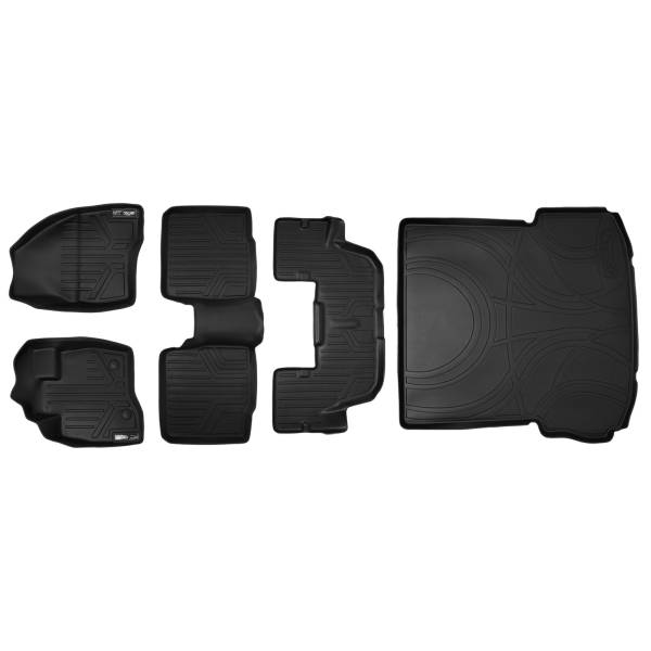 Maxliner USA - MAXLINER Floor Mats 3 Rows and Cargo Liner Behind 2nd Row Set Black for 2015-2016 Explorer without 2nd Row Center Console