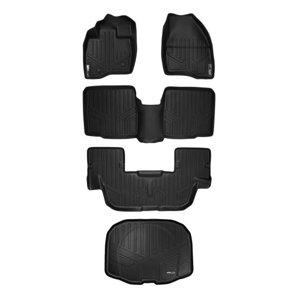 Maxliner USA - MAXLINER Floor Mats 3 Rows and Cargo Liner Behind 3rd Row Set Black for 2015-2016 Explorer without 2nd Row Center Console