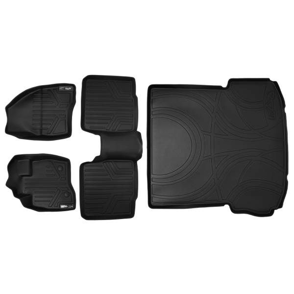 Maxliner USA - MAXLINER Floor Mats 2 Rows and Cargo Liner Behind 2nd Row Set Black for 2015-2016 Explorer without 2nd Row Center Console