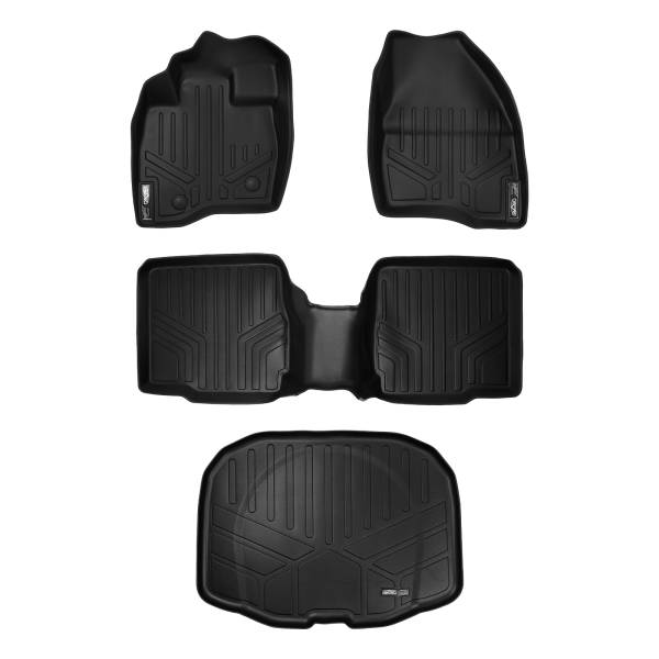 Maxliner USA - MAXLINER Floor Mats 2 Rows and Cargo Liner Behind 3rd Row Set Black for 2015-2016 Ford Explorer with 2nd Row Center Console