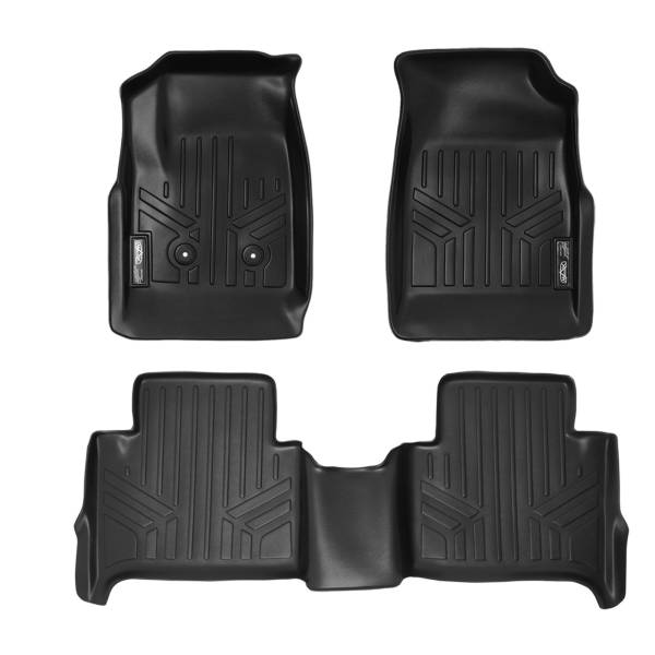 Maxliner USA - MAXLINER Custom Fit Floor Mats 2 Row Liner Set Black for 2015-2019 Chevy Colorado Crew Cab / GMC Canyon Crew Cab