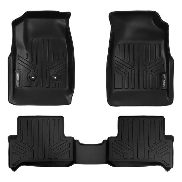 Maxliner USA - MAXLINER Custom Fit Floor Mats 2 Row Liner Set Black for 2015-2019 Chevy Colorado Extended Cab / GMC Canyon Extended Cab