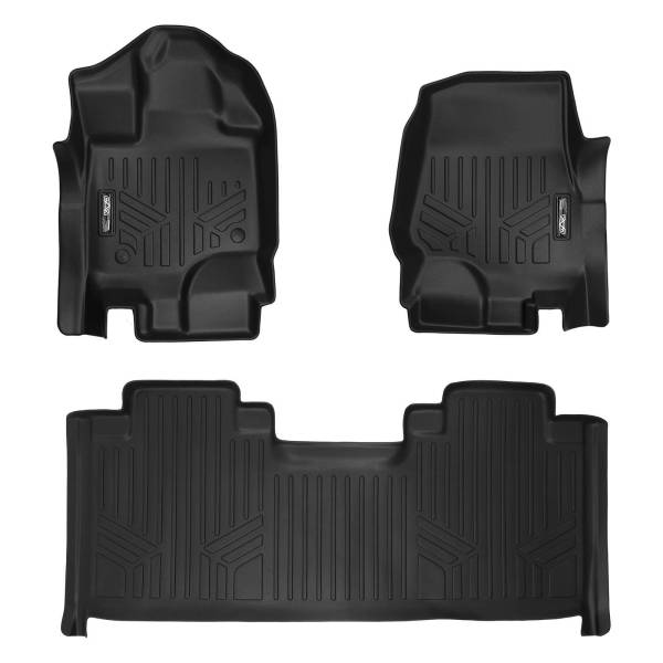 Maxliner USA - MAXLINER Custom Fit Floor Mats 2 Row Liner Set Black for 2015-2019 Ford F-150 SuperCab with 1st Row Bucket Seats