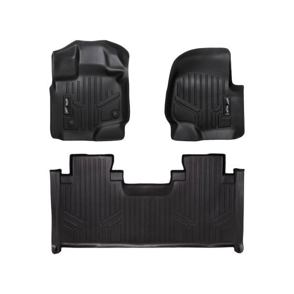 Maxliner USA - MAXLINER Custom Fit Floor Mats 2 Row Liner Set Black for 2015-2019 Ford F-150 SuperCab with 1st Row Bench Seat