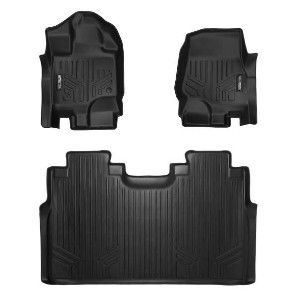 Maxliner USA - MAXLINER Custom Fit Floor Mats 2 Row Liner Set Black for 2015-2019 Ford F-150 SuperCrew Cab with 1st Row Bucket Seats