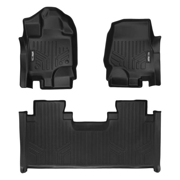 Maxliner USA - MAXLINER Custom Fit Floor Mats 2 Row Liner Set Black for 2015-2019 Ford F-150 SuperCab with 1st Row Bench Seats