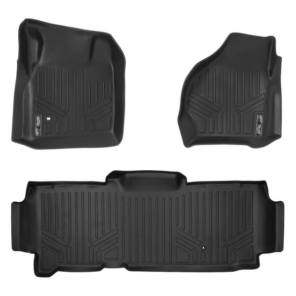 Maxliner USA - MAXLINER Custom Fit Floor Mats 2 Row Liner Set Black for 1999-2007 Ford F-250 / F-350 Super Duty SuperCab