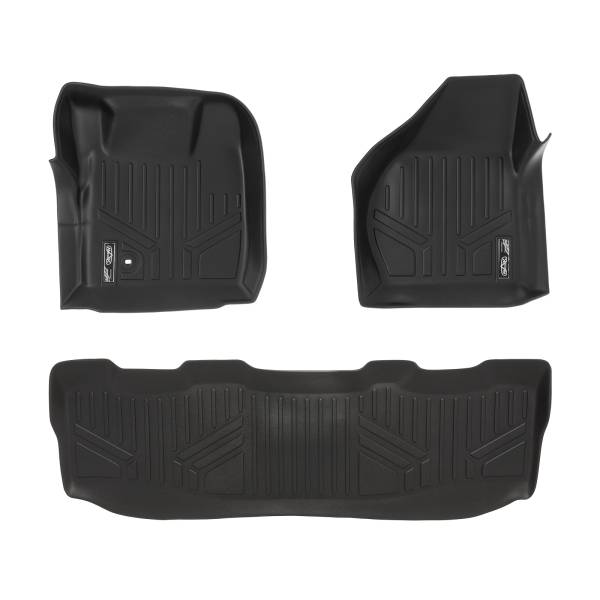 Maxliner USA - MAXLINER Custom Fit Floor Mats 2 Row Liner Set Black for 2008-2010 Ford F-250 / F-350 / F-450 Super Duty Crew Cab