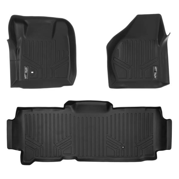 Maxliner USA - MAXLINER Custom Fit Floor Mats 2 Row Liner Set Black for 2008-2010 Ford F-250 / F-350 Super Duty SuperCab