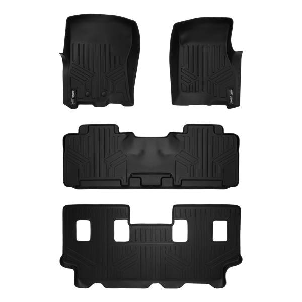 Maxliner USA - MAXLINER Floor Mats 3 Row Liner Set Black for 2011-2017 Expedition EL / Navigator L with 2nd Row Bench Seat or Console